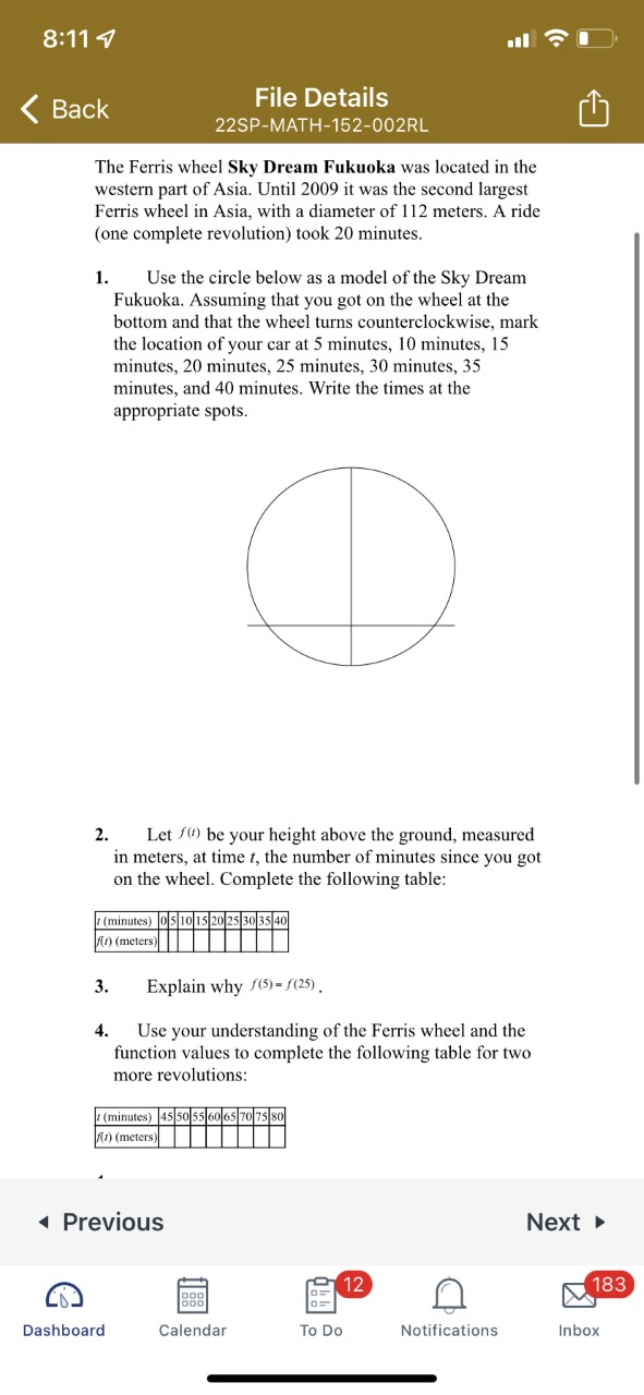 8:11 < Back File Details 22SP-MATH-152-002RL The Ferris wheel Sky Dream Fukuoka