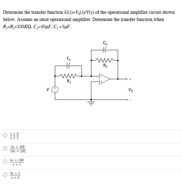 O It is non-causal O It is unstableDetermine the transfer function G(s)=V.($)/V(s)