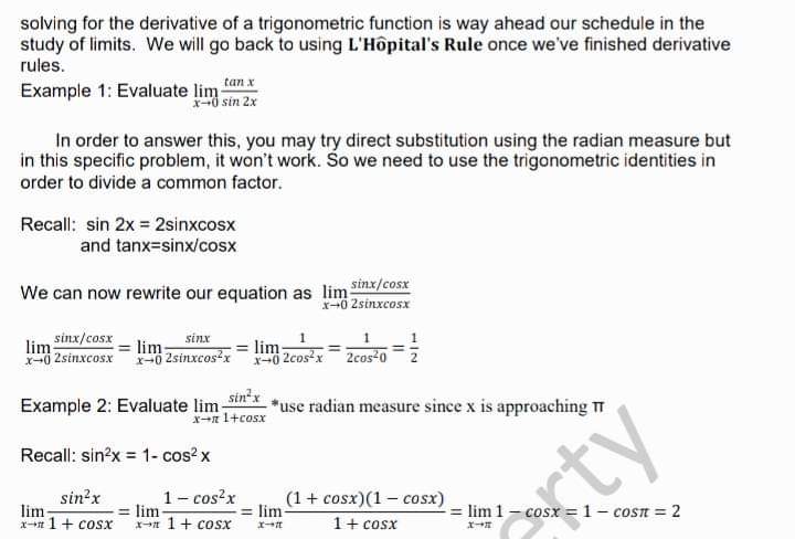 exist). Evaluate the limits of the following functions: 1. lim (5x- +