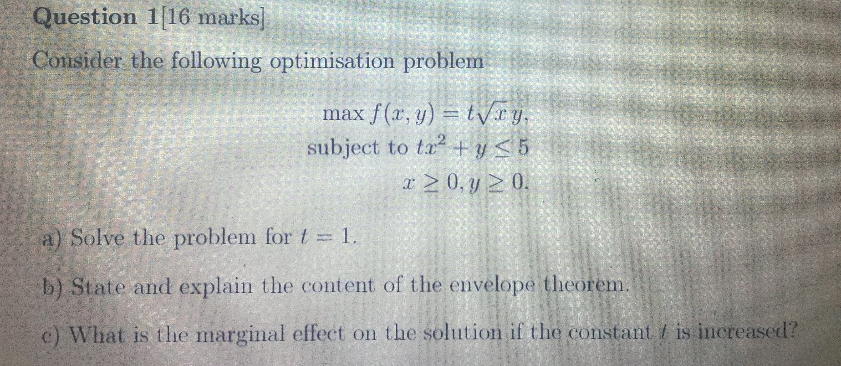 (x, y) = tvxy. subject to trz + y