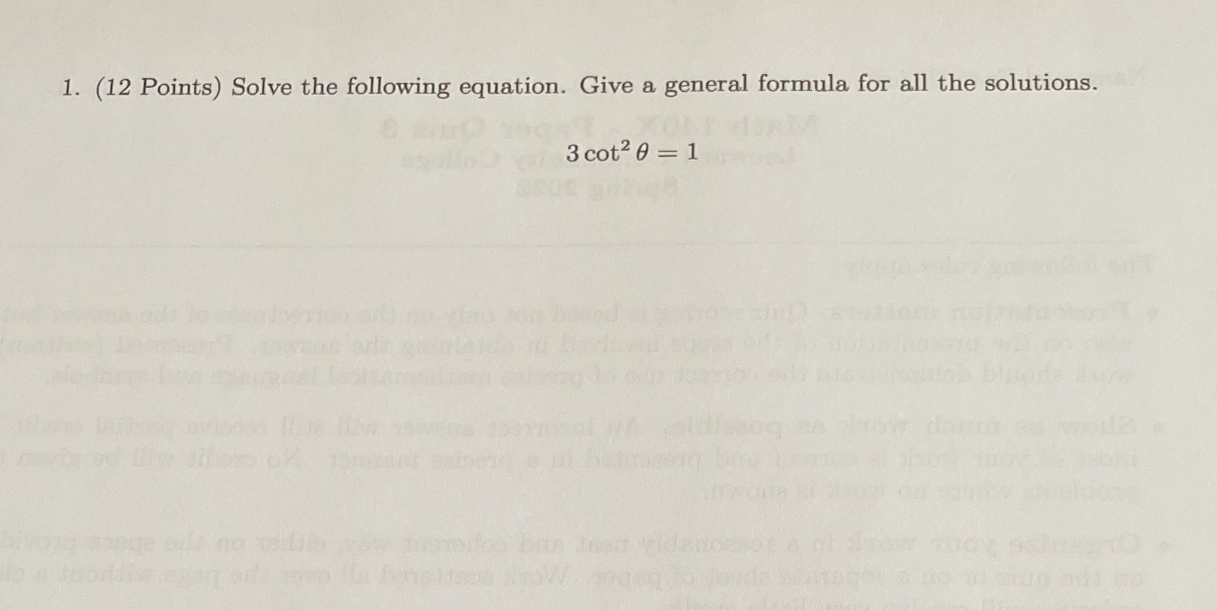 How do I get the formula? 1. (12 Points) Solve the following