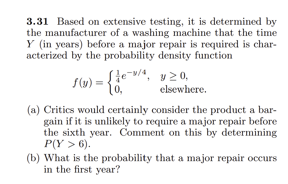 (1 -y)3, 0Ky 6). (b) What is the probability that a major
