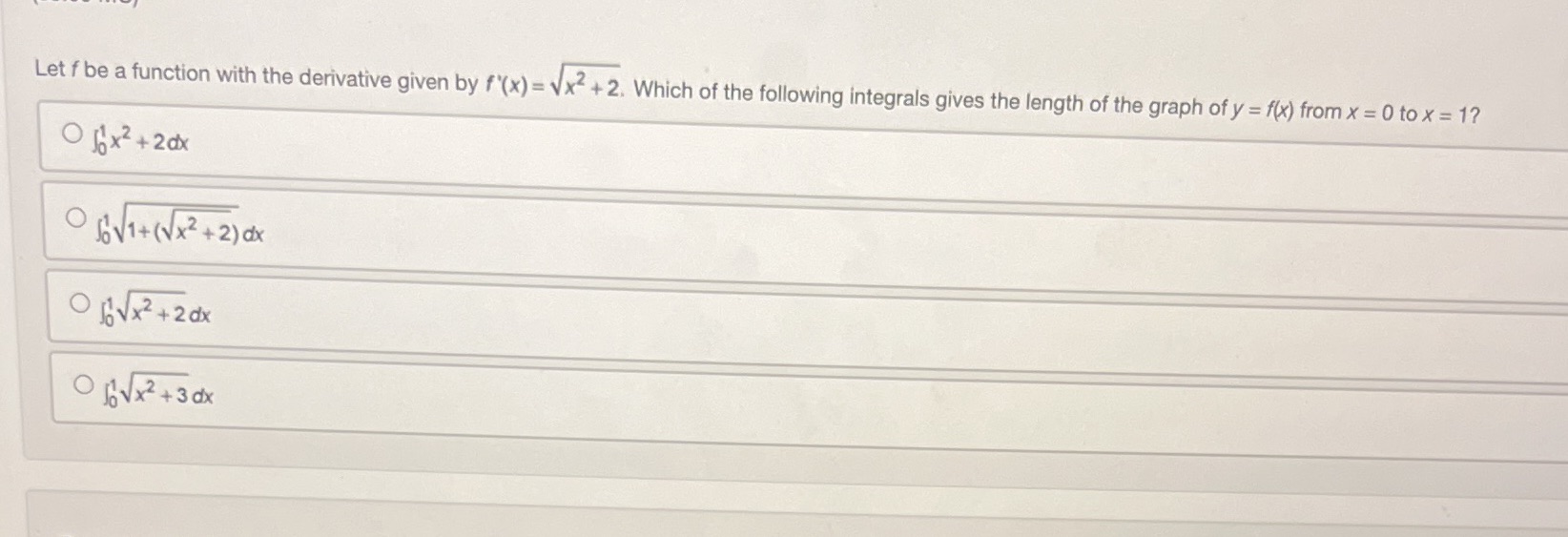 Let f be a function with the derivative given by f'(x)