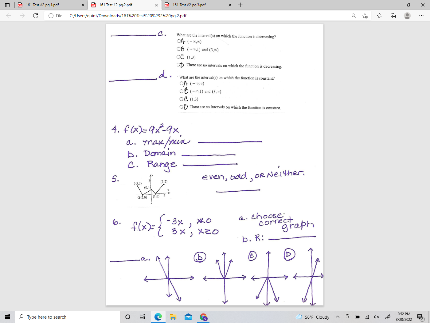 6 161 Test #2 pg.3.pdf C File | C:/Users/quint/Downloads/161%20Test%20%232%20pg.1.pdf X ... Test