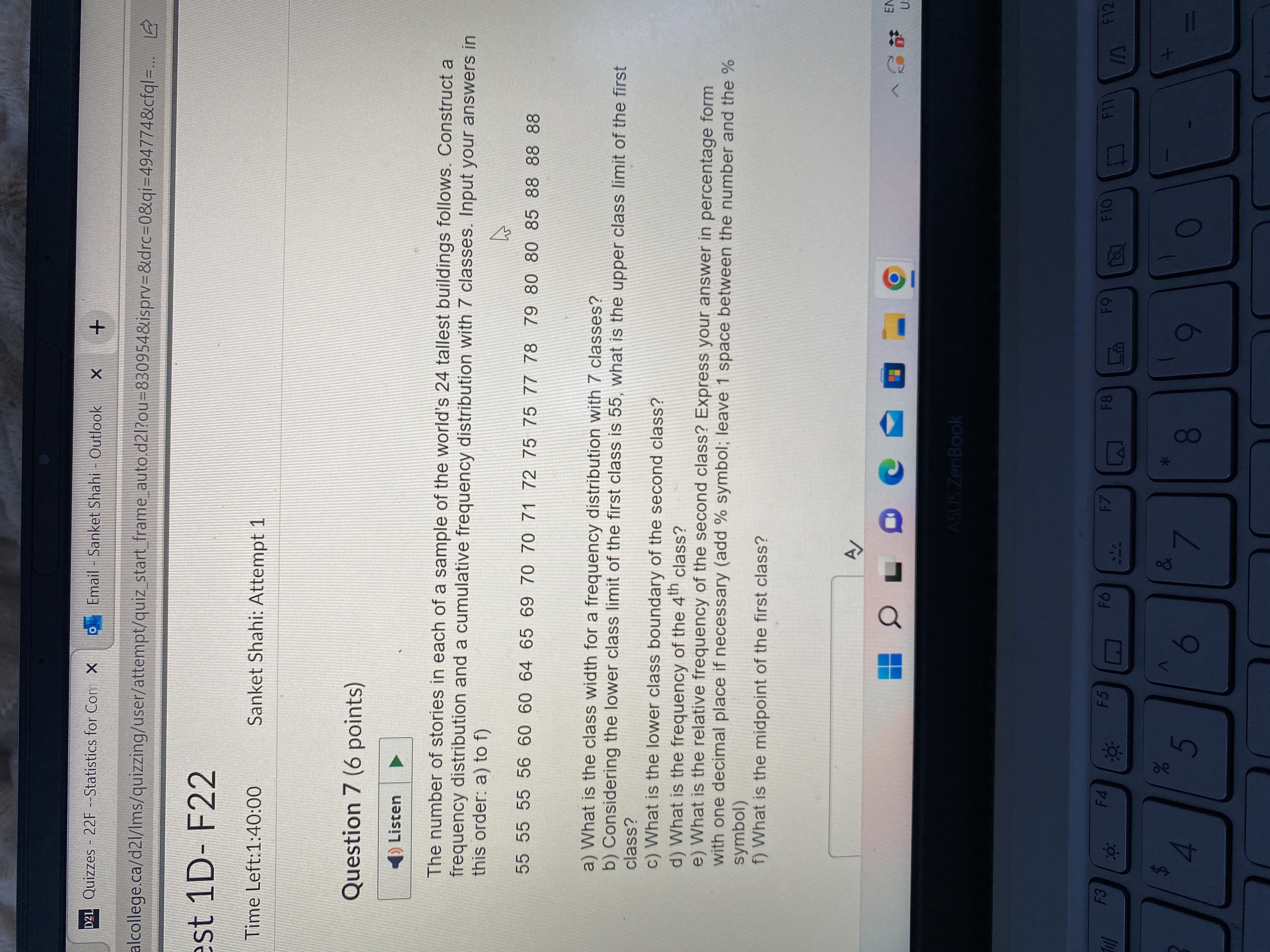  D2L Quizzes - 22F --Statistics for Com x 9 Email -