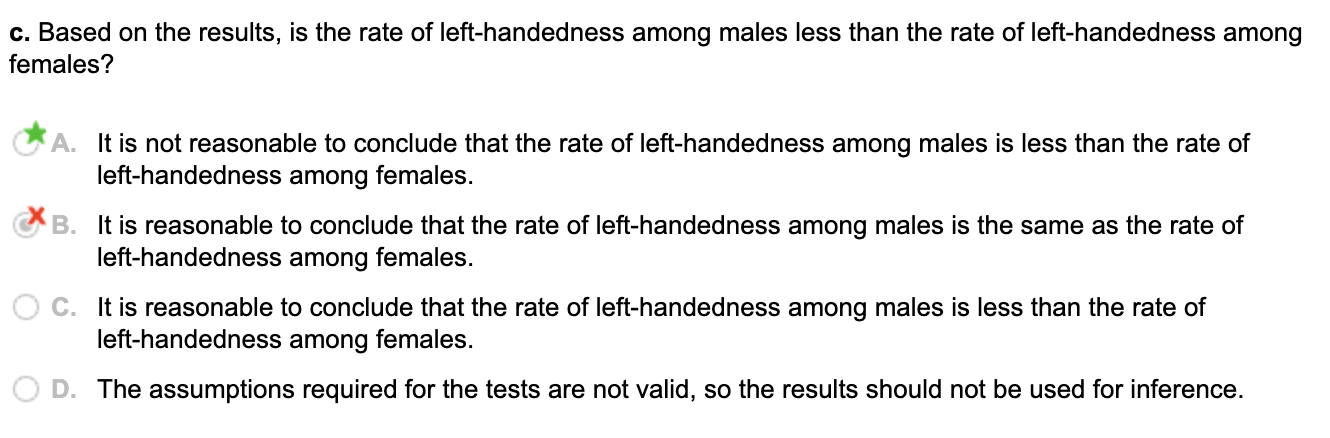 sufficient evidence to support the claim that the rate of left-handedness among