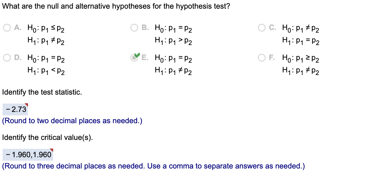 constructing an appropriate confidence interval. The 90% condence interval is - 0.049'