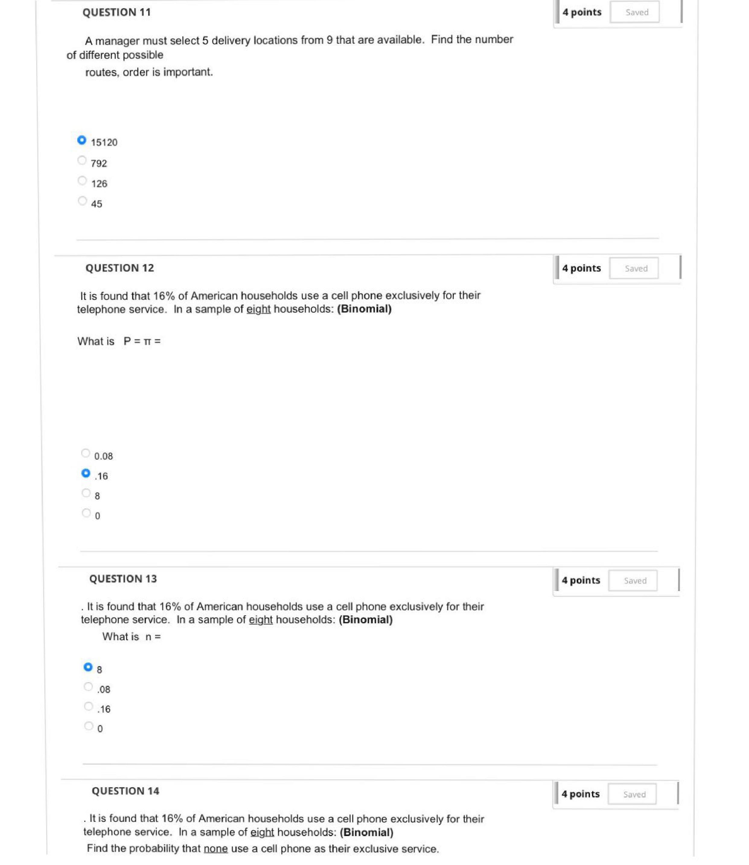 to Wal-Mart. 4 are defective and 16 are good. What is the