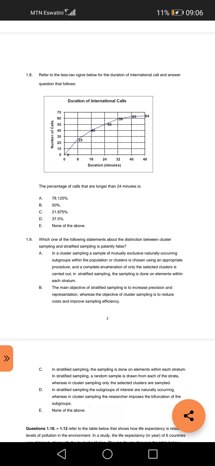 is skewed? A The range is equal to 5 standard deviations B.