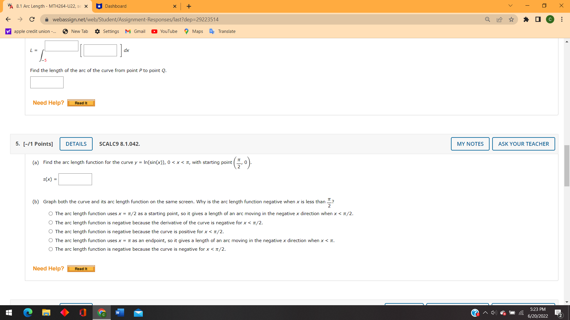 curve. y = 2x3/2, Osx51 Set up an integral that can be