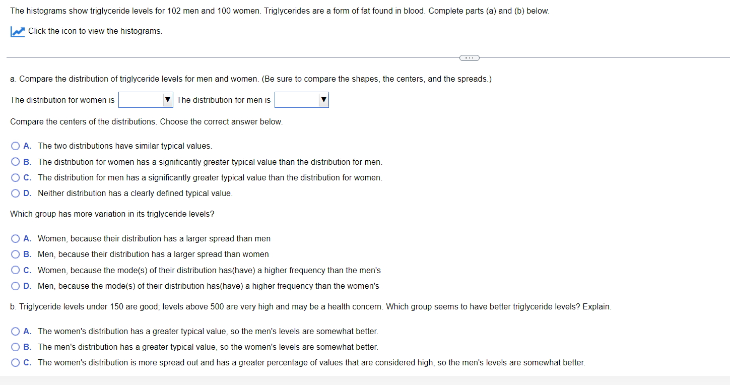 in the class. Find the frequency, proportion, and percentage of women. Click