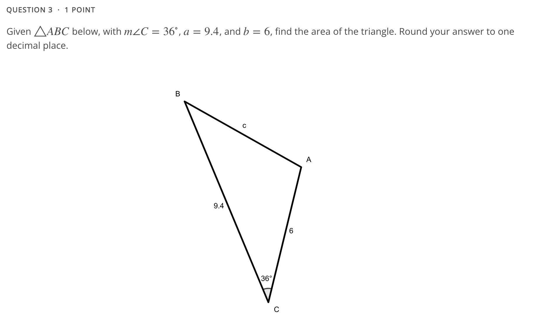 \\ ABC given that a = 30, b = 14, and c