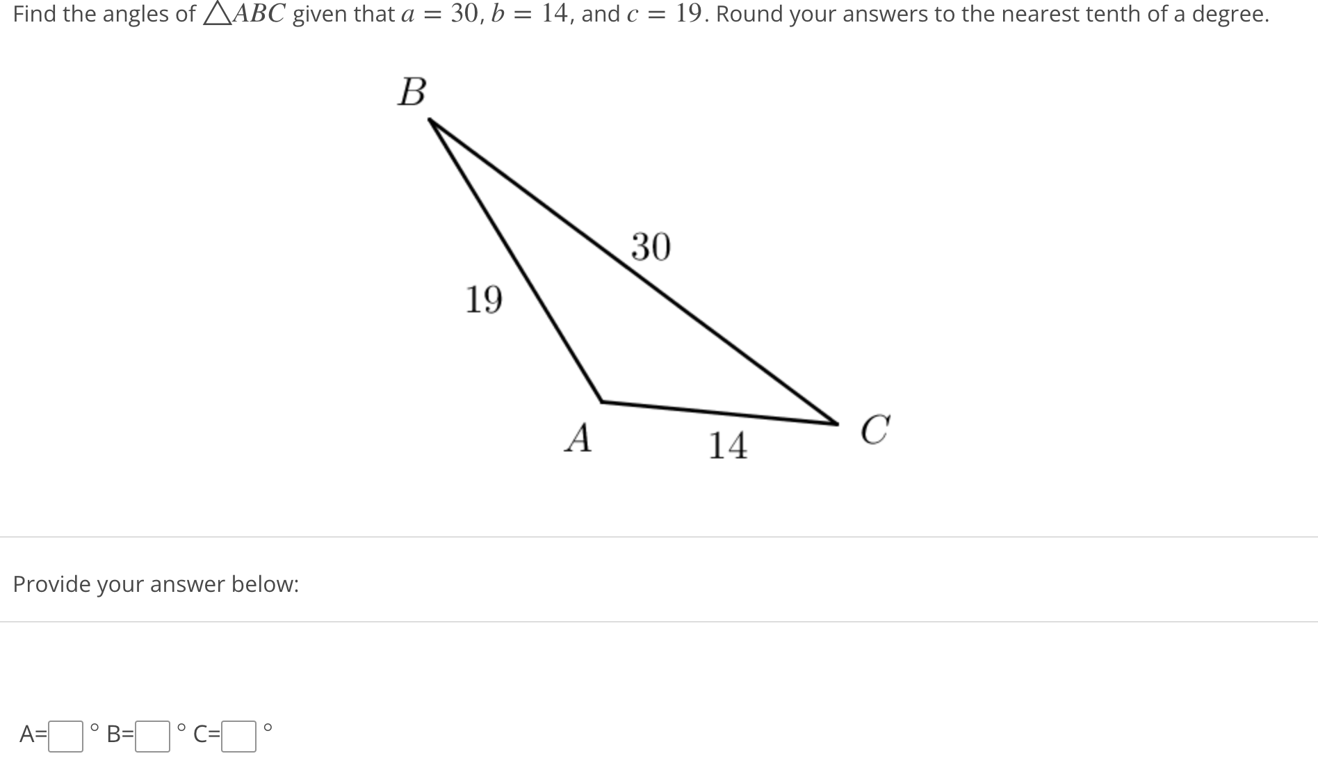 7, 10, and 14, as shown below. Round your answer to the