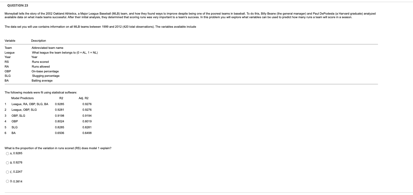 estimated linear trend model is Sales = 1322 + 50.7x where x