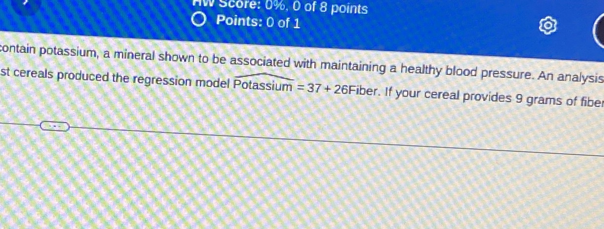How much potassium does the model estimate you will get nw Score: