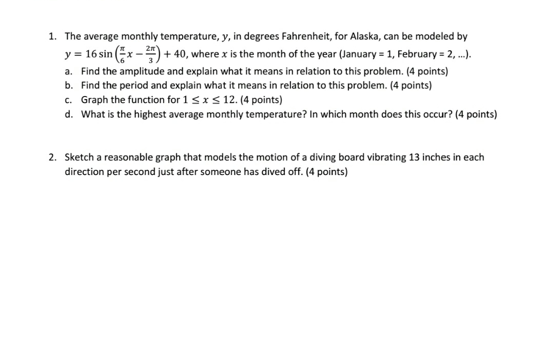 please add an explanation to question 2 . The average monthly temperature,