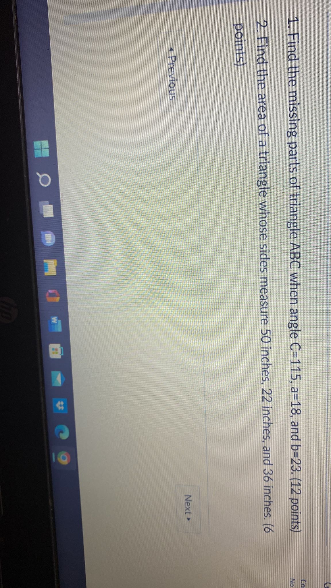 1 month 1. Find the lengths of the missing sides and all