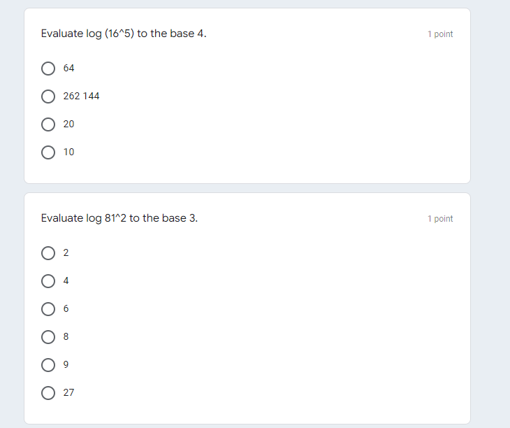 O -5/4 O -4/5 O 5/4 O -5 O 5 O 4/5Evaluate