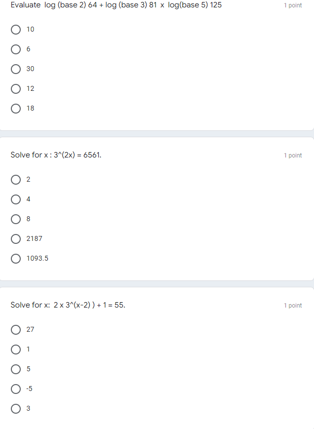 O 10 years O 20 years Solve for x in the equation:
