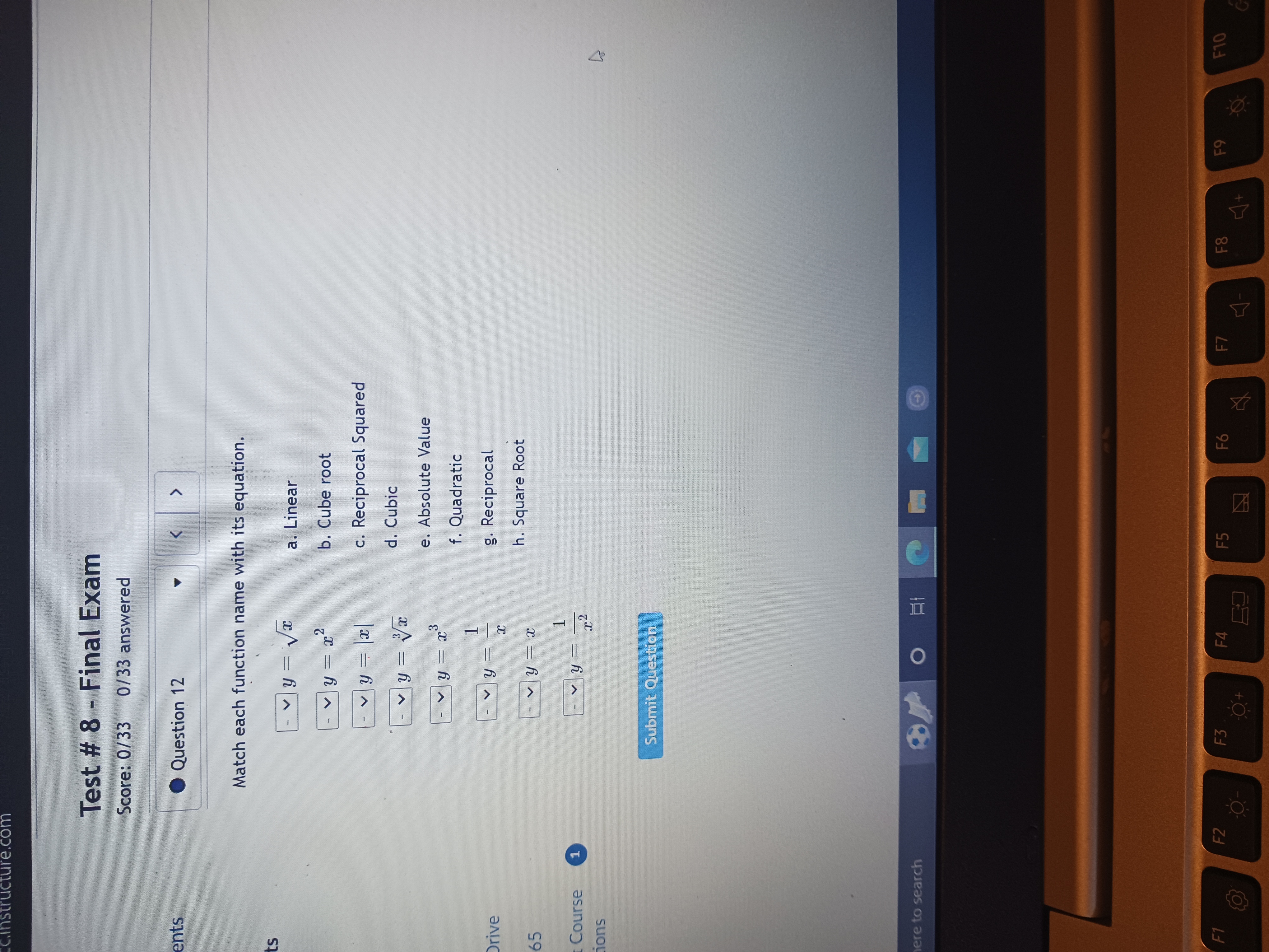  c.Instructure.com Test # 8 - Final Exam Score: 0/33 0/33 answered