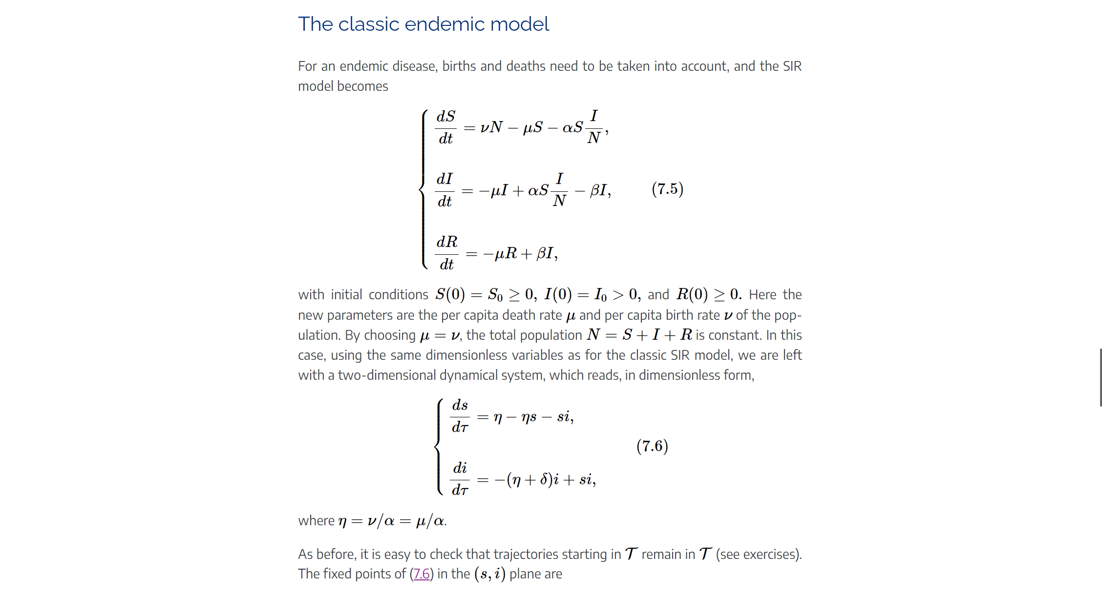 two-dimensional dynamical system, which reads, in dimensionless form, ds dT = n