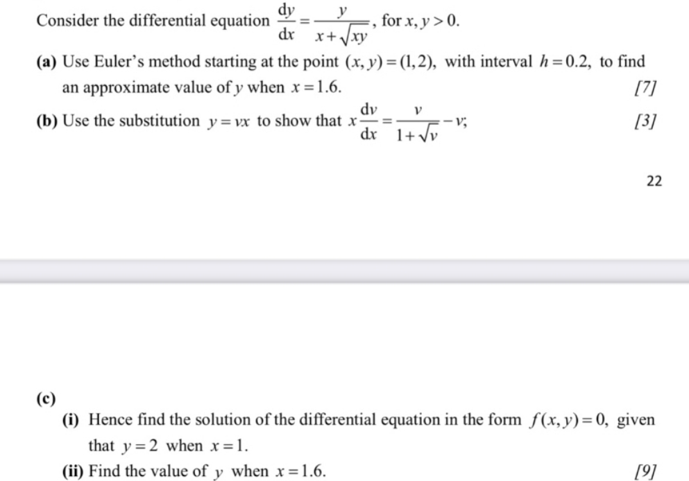 Calculus Differential Equation Please show step by step answer. Consider the differential
