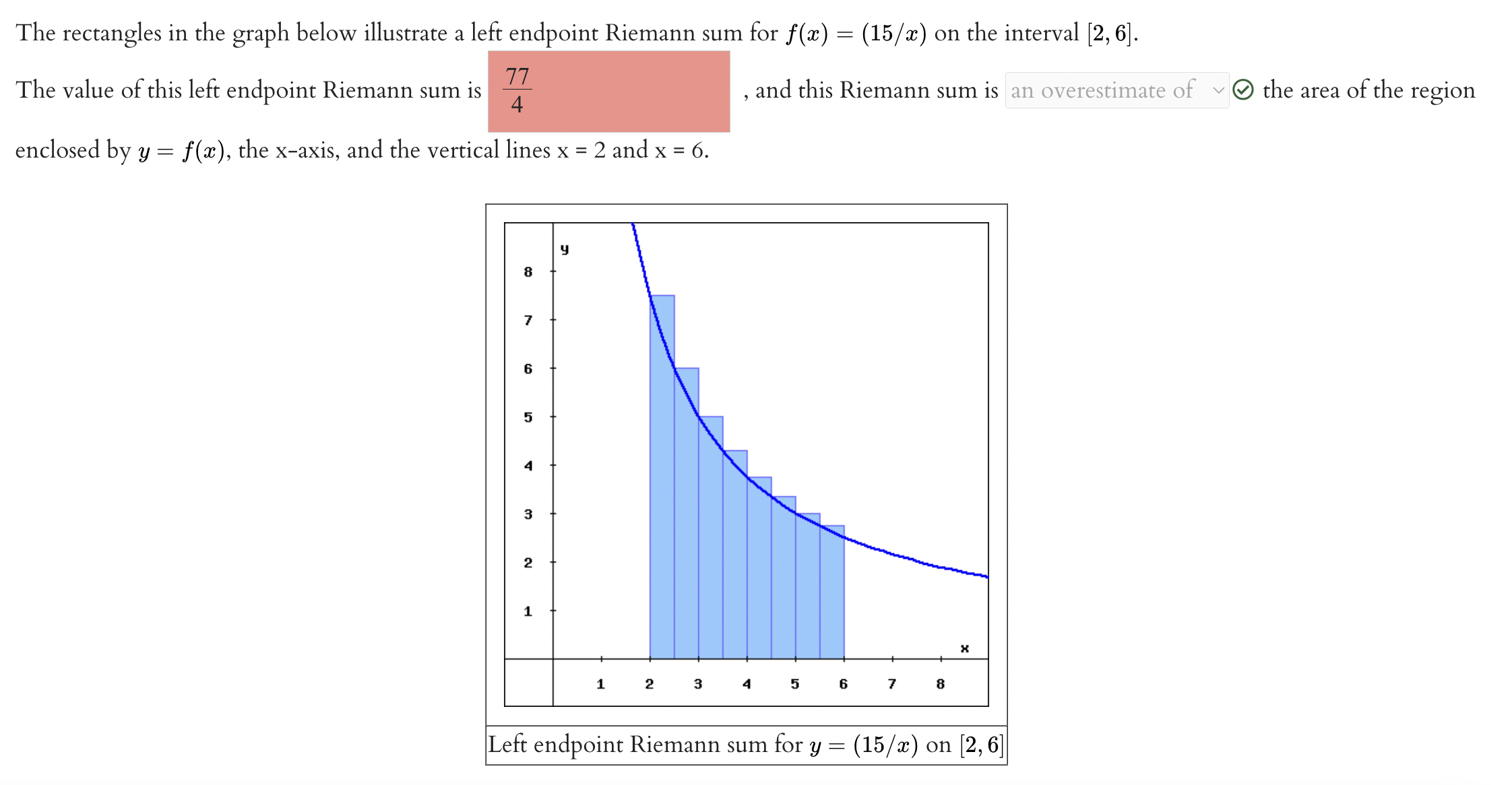 sum is an overestimate of v Q) the area of the region