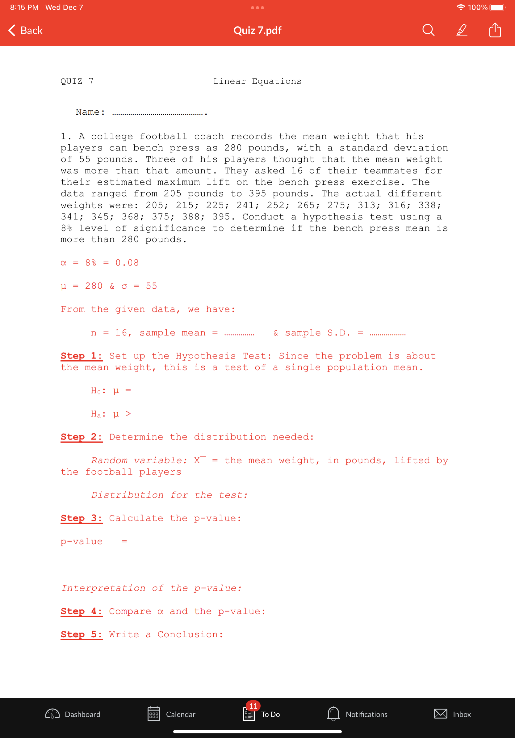 pvalue: pvalue Interpretation of the pValue: Step 4: Compare d and the