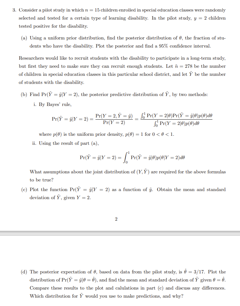  3. Consider a pilot study in which n = 15 children