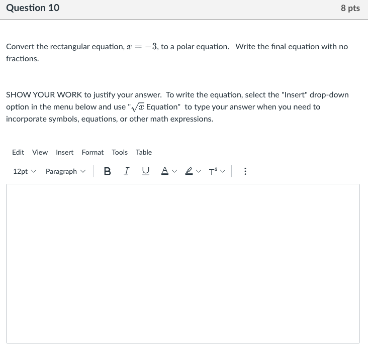 Limacon symmetric on the line theta=pi/2Question 6 9 pts Select the correct