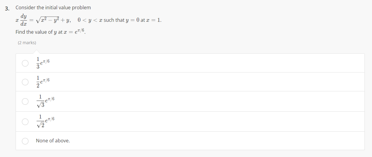 the value of y at x = 3. (2 marks) O 29173