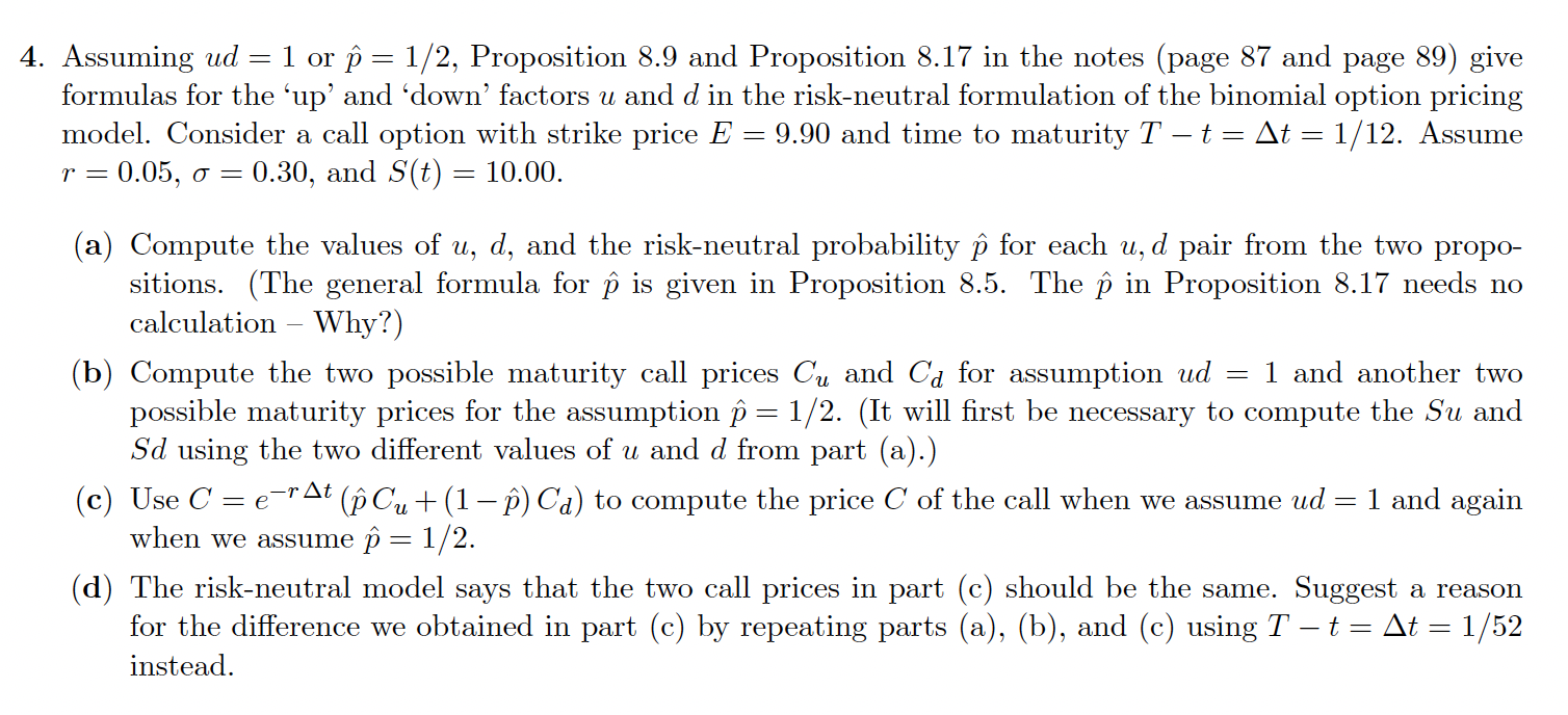 d = 1 is for convenience. To determine u, d and 13