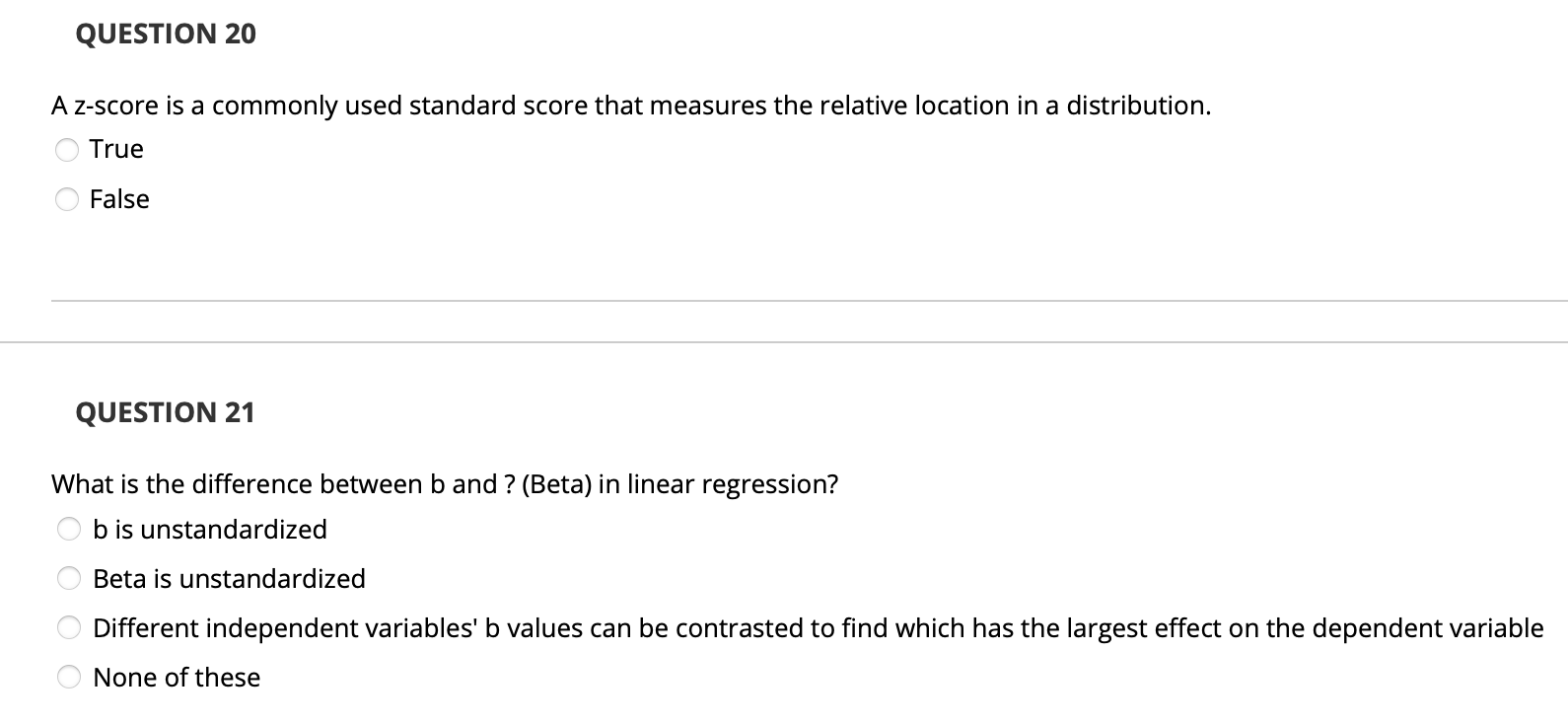 6QUESTION 8 ANOVA compares two categorical variables and considers the difference between