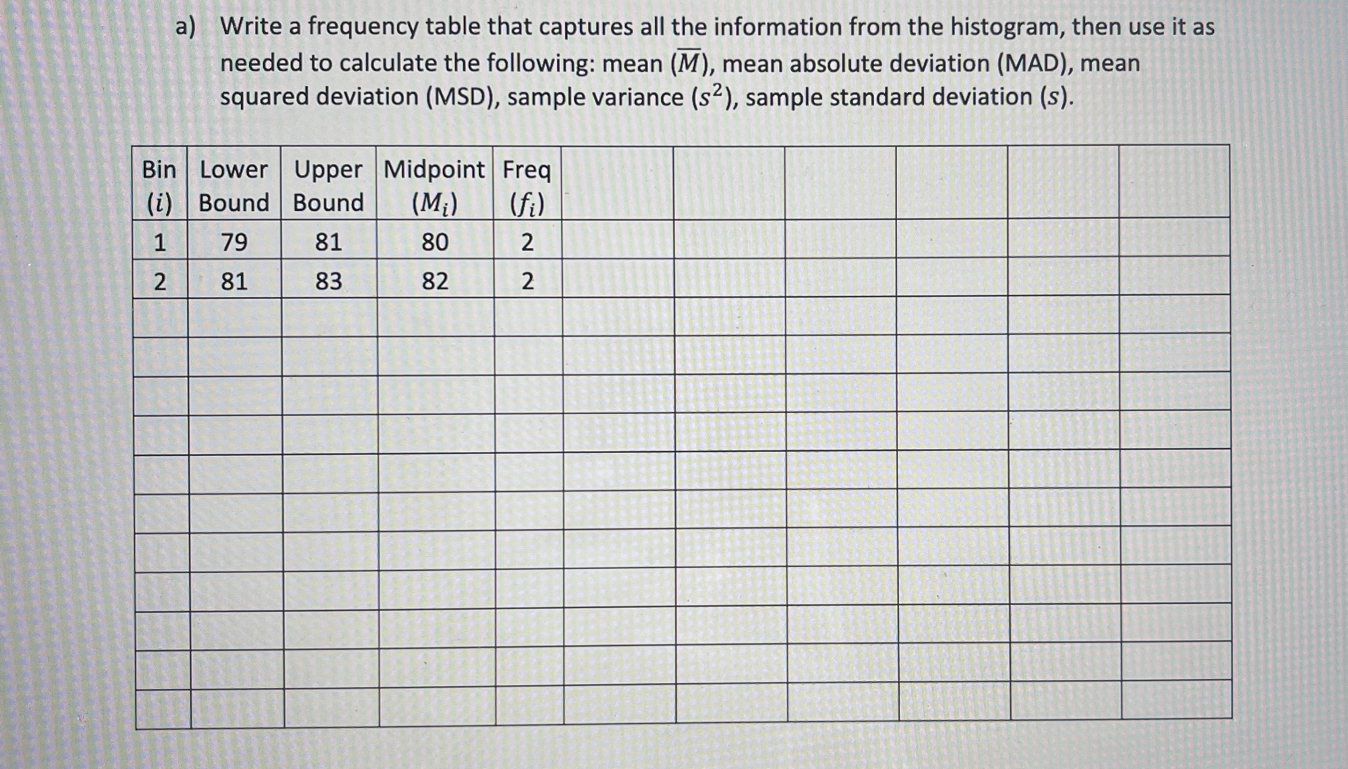 82 2b) Find the median, upper and lower quartiles, then draw the