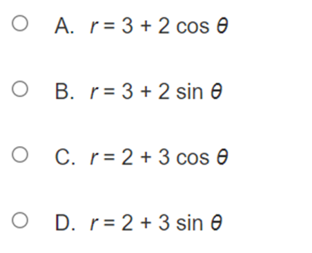 1.5 sin 0 in rectangular form. O A. x2 +y2 + 1.2y=