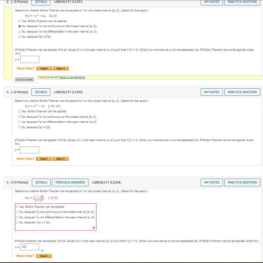  2. [-/2 Points] DETAILS LARCALC11 3.2.011. MY NOTES PRACTICE ANOTHER Determine