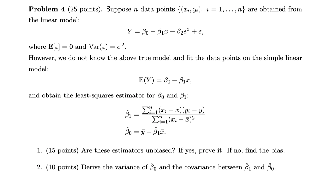 1, . . . ,n} are obtained from the linear model: Y=0+51$+52x+51