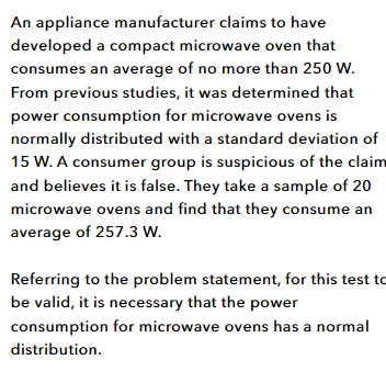 From previous studies, it was determined that power consumption for microwave ovens