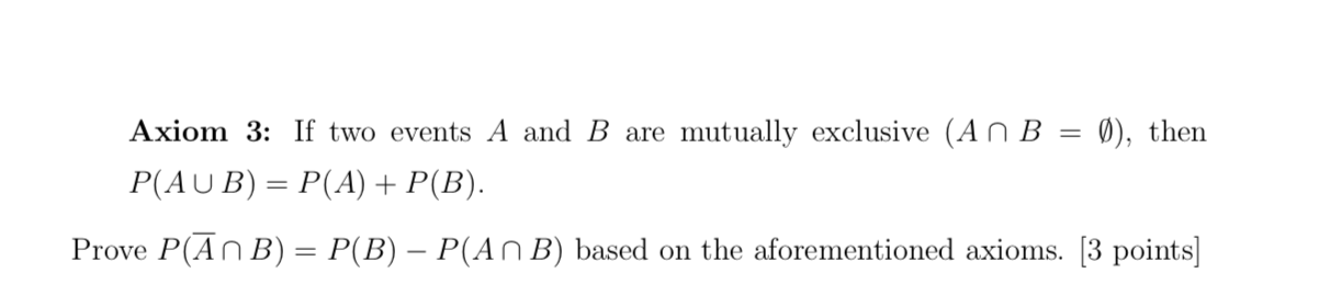a number P(A) to each event A of the sample space S.
