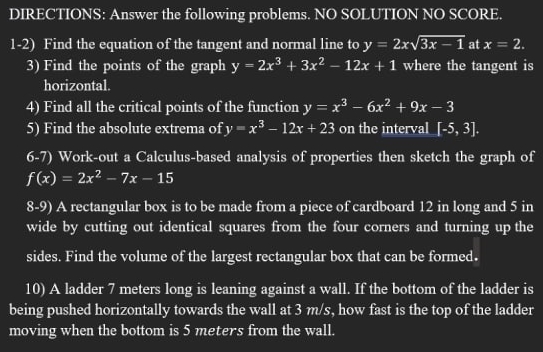 the equation of the tangent and normal line to y = 2xv3x