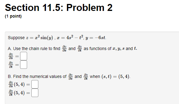 , Where 7s z = etan(y), x = 2s + 2t, y