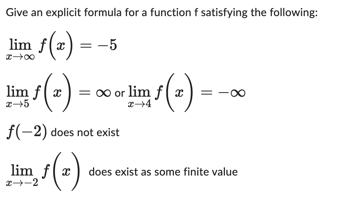 lim f ( x = lim f = O or lim +