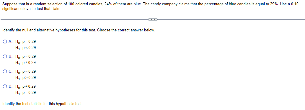 to answer the following question. In conducting a hypothesis test, the critical