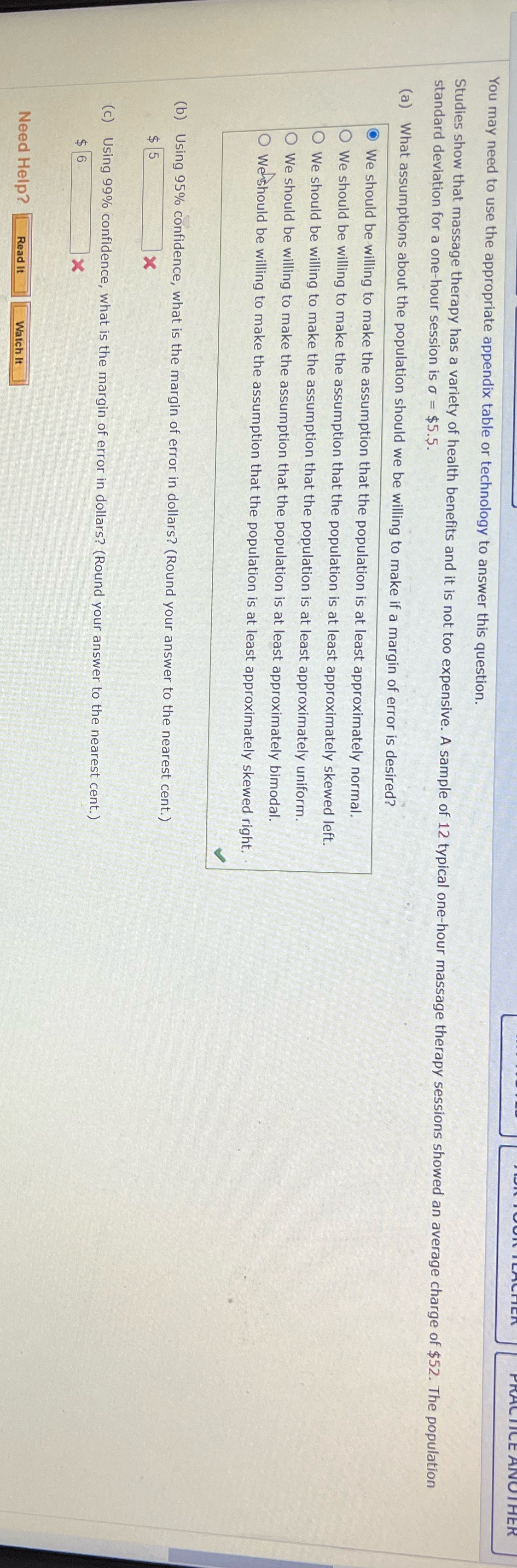 You may need to use the appropriate appendix table or technology