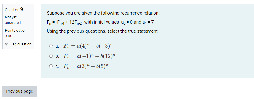 1 AY B T Ff EQuestion 9 Suppose you are given the