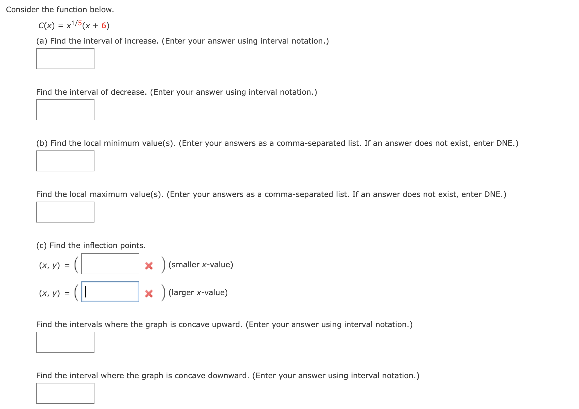 the interval of increase. (Enter your answer using interval notation.) Find the