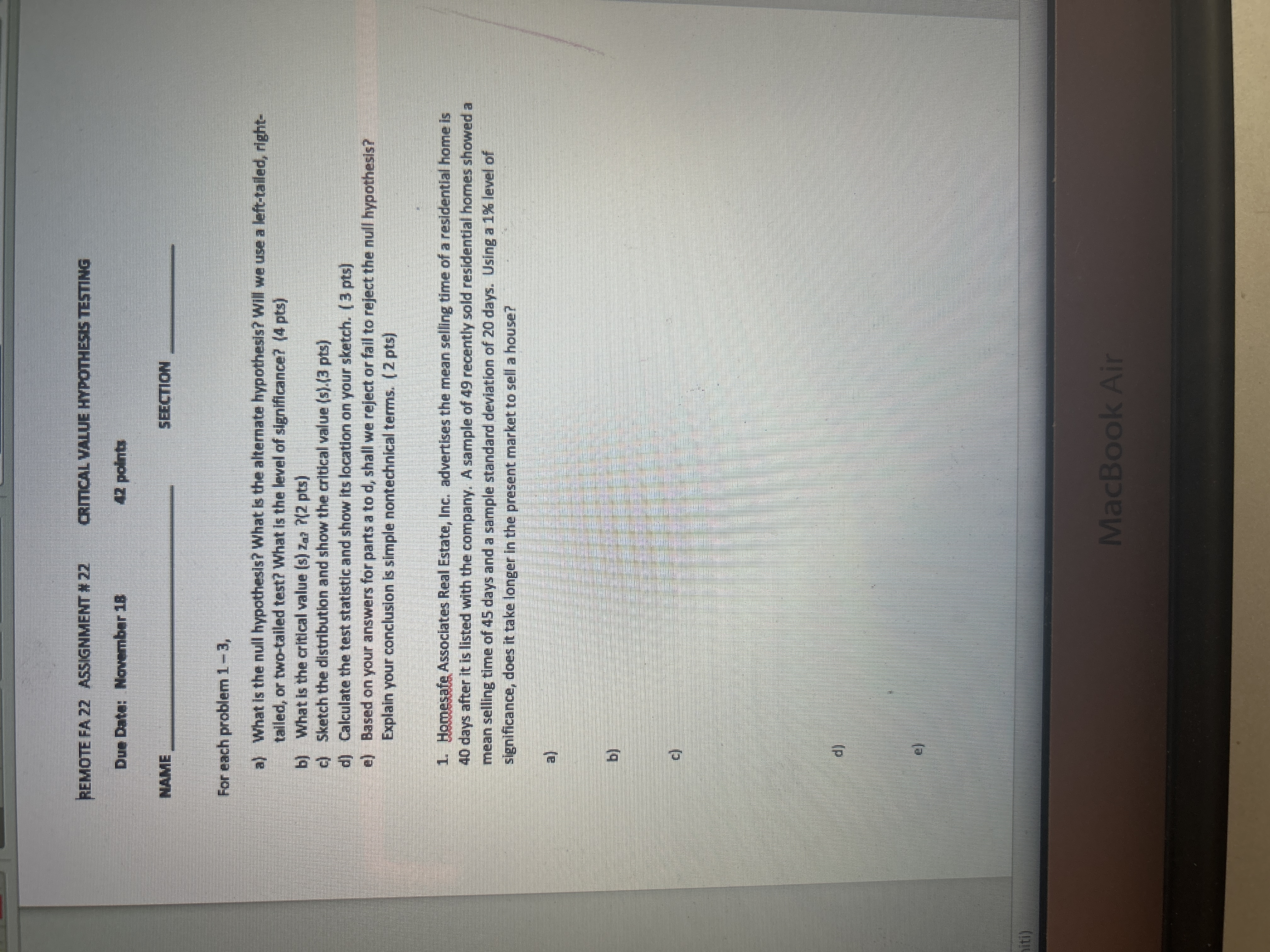 Will we use a left-tailed, right- talled, or two-tailed test? What is