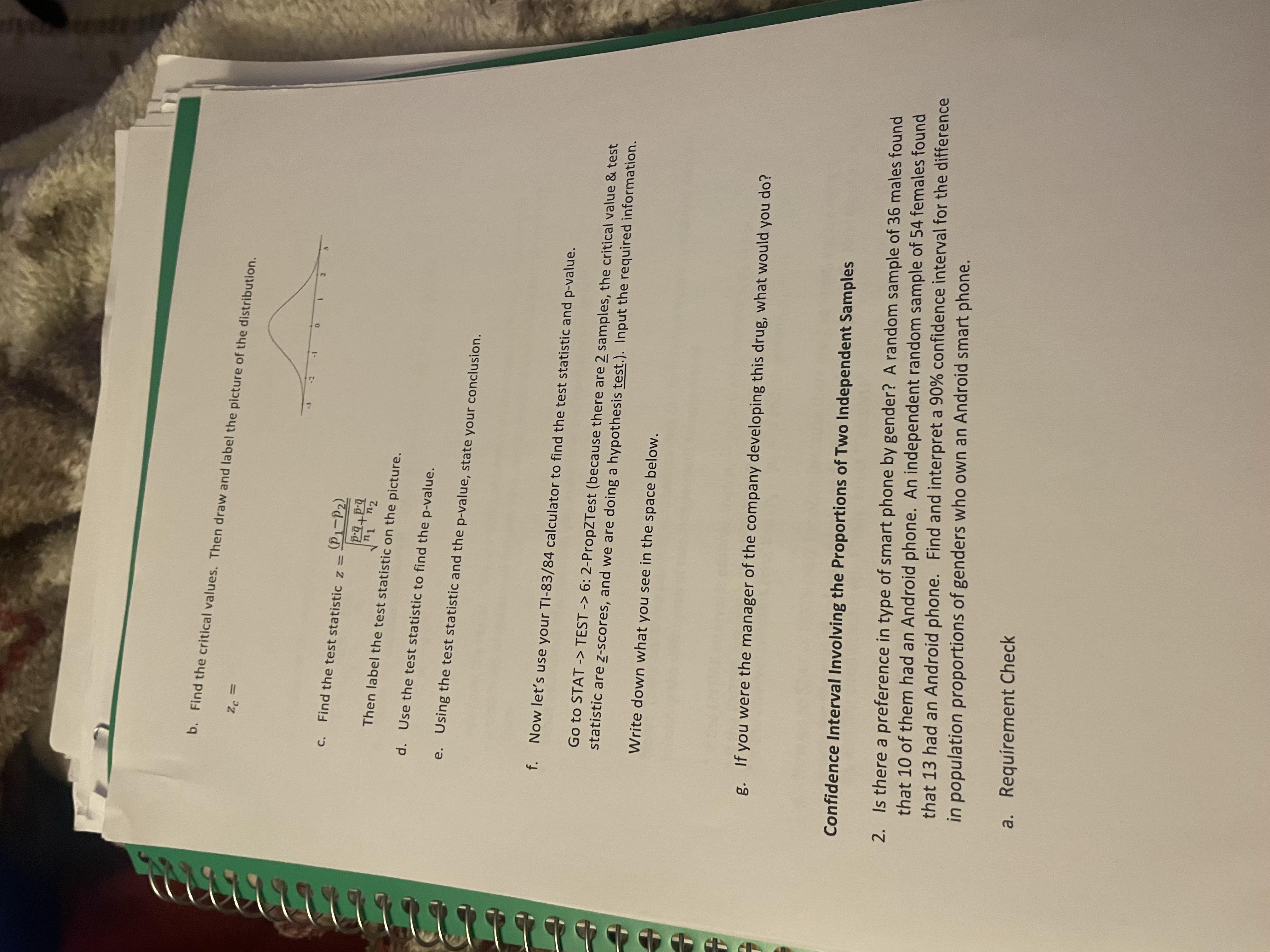 ENTIRE interval is negative, then p1 - P2 TESTS ->6:2-PropZInt (because there