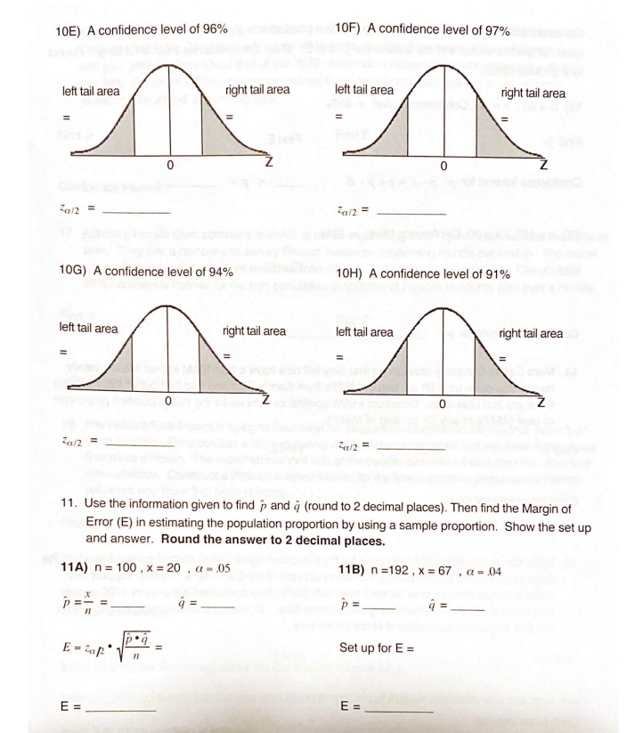 0 0 Za/2 = Za/2 = _10E) A confidence level of 96%