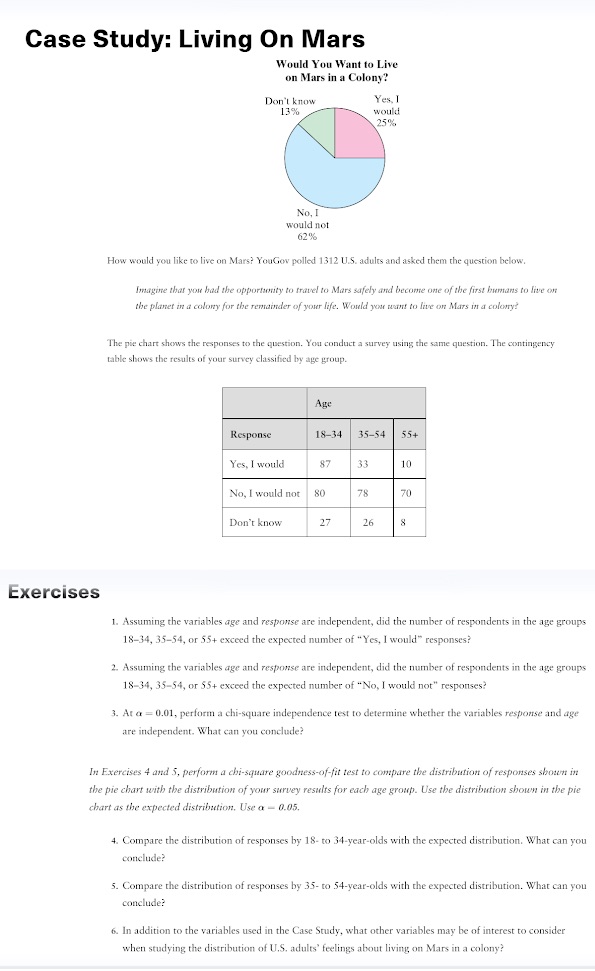 Please help and Explain Case Study: Living On Mars Would You Want